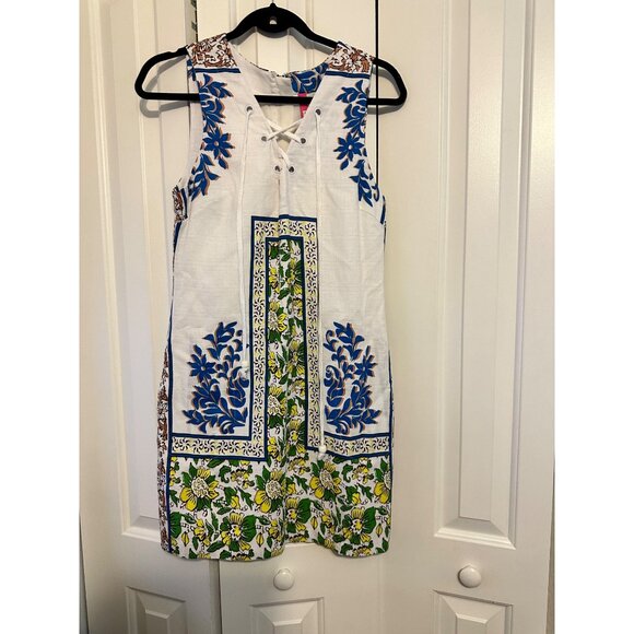Anthropologie Plenty By Tracy Reese‎ Sleeveless Floral Print Lace-Up Dress S - Picture 2 of 10